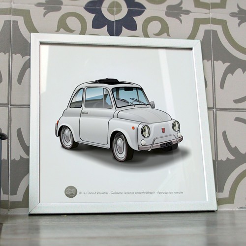 Poster fiat 500 ancienne - poster,
