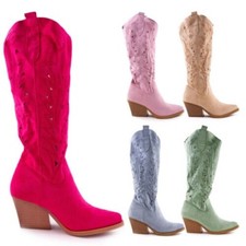 Bottes femme santiags daim - bottes,
