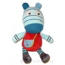 Doudou Cheval Zebre bleu