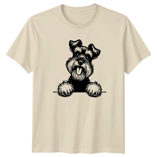 Shirt schnauzer dog peeking - schnauzer,