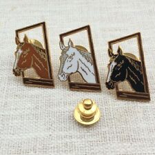 Pin's Folies ❤️French  Vintage Enamel animal Tablo lot of 3 Horse pins Cheval