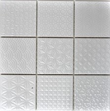 Mosaïque Céramique Blanche