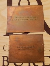 Officier De Marine Plaque imprimerie Gravé En Cuivre Capitaine de vaisseau 