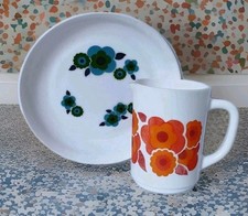 Pichet Et Assiette Arcopal Lotus Fleurs 70'