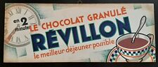 Ancien carton publicitaire chocolat révillon Lyon pret en 2 minutes periode 1920