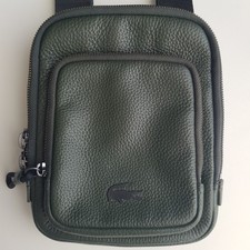 Sacoche Cuir Kaki Lacoste