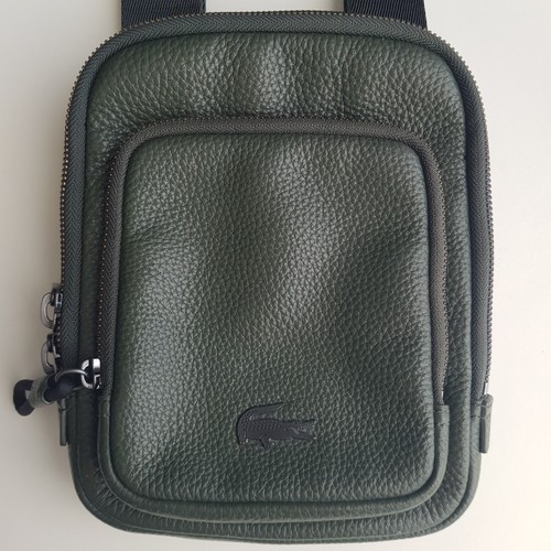 Sacoche cuir kaki lacoste - sacoche,