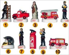 BRILLANT 2005 SAPEURS POMPIERS PERSONNAGE VEHICULE FEVE PORCELAINE 3D AU CHOIX