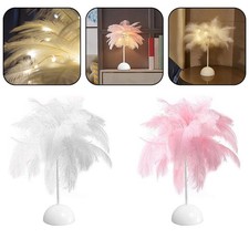 Lampe de table à plumes