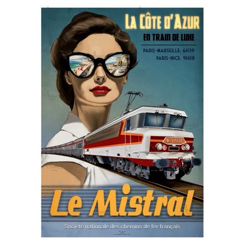 Affiche poster sncf train - affiche,