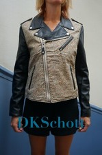 Perfecto Femme Schott- taille Large - Couleur Noir / tissu à fleurs