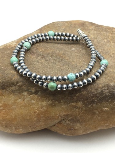 Blue turquoise bracelet navajo - turquoise,