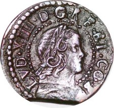 P1149 Rare Catalogne Spain Louis XIV sizain 1649 Barcelone XF+