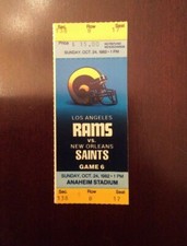 Los Angeles Rams vs New Orleans Saints tickets – 10/24/82