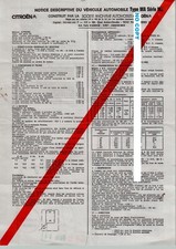 Document du  06/10/1978 Certificat conformité CITROEN HY TUBE