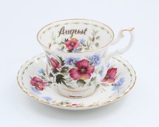 Tasse et Soucoupe a thé Porcelaine Royal Albert Flower of the Month August