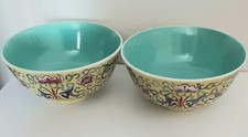RARE Paire de Bols Très Anciens Chine Hong Kong Céramique Émaillée