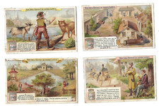 4 chromos anciens publicitaires LIEBIG H. 10  cms carte jeu