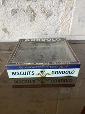Biscuits GONDOLOT - Ancien couvercle boite tole lithographiée avec verre