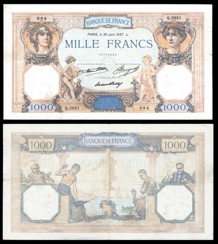 Billet france 1000 francs - billet,