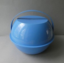 panier à pique nique Thermos, plastique bleu, vintage, camping, 1970