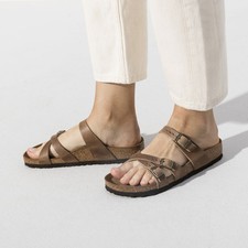 BIRKENSTOCK FRANCA TABAC MARRON LARGEUR ETROITE SANDALES POUR FEMMES À BRIDES C