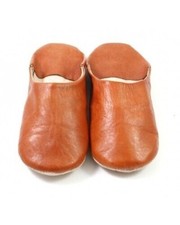 Babouche en cuir naturel bout