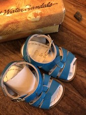 Salt Water By Hoy Infant Size 3 Sandals Turquoise Blue Leather Strappy