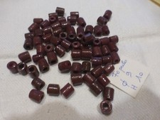 Lot de 70 grosses perles tubes en verre anciennes vintage bordeaux