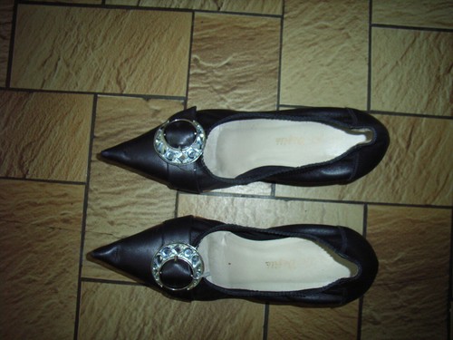 Escarpins cuir noirs boucle
