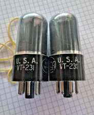 6SN7 VT231 PAIR TUBES RCA BLACK PLATE SMOKED GLASS