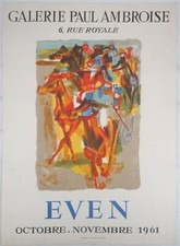 [AFFICHE D'ART] André EVEN : Chevaux #Galerie Paul Ambroise (Paris), 1961