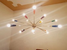 Lustre Spoutnik milieu du siècle décoration intérieure 12 luminaires à bras p...