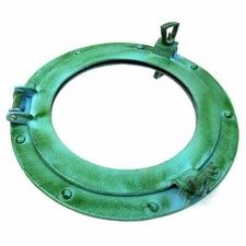 Fenêtre de hublot vert 11" avec miroir fenêtre de bateau décoration de navire...