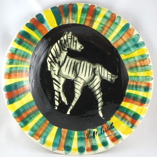 Grand plat zèbre céramique - grand,