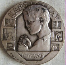MED1225 - MEDAILLE ART DECO  - L'ARTISANAT LE TRAVAIL par RASUMNY