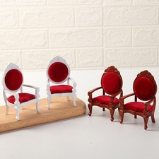 12ème échelle Maison de Poupée Mini Bois de Bouleau Gravure Rétro Chaise