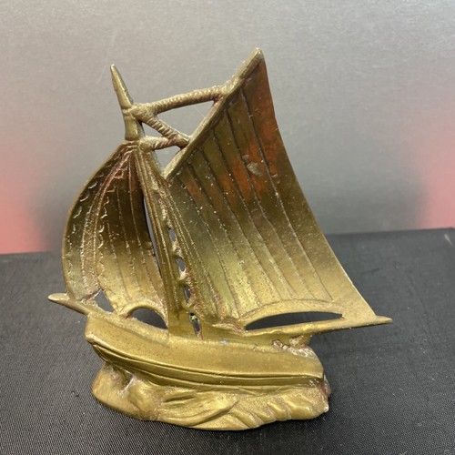 Brass sailboat gaff rigged - gaff,
