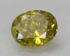 0.20 Carat Canari Jaune VVS1 Ovale Naturel Amélioré Diamant 4.34X3.46mm W Vidéo