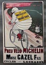 Plaque métal tôle MICHELIN vintage garage métal réédition 20x30 cm Bibendum  1