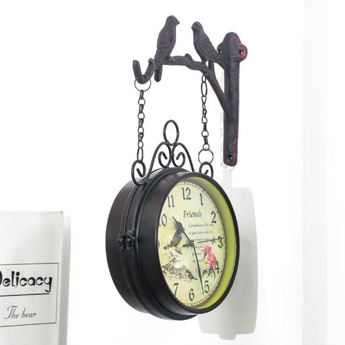 Horloge murale ronde double