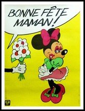 Anonyme affiche originale publicitaire, 50 ans Walt DISNEY bonne fête mam , 1973