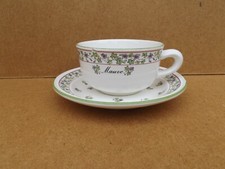 tasse soucoupe chocolat thé en faience Gien la mauve style Marie Pierre boitard
