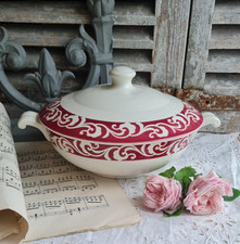 ANCIENNE SOUPIERE DIGOIN COULEUR VIEUX ROSE "HONFLEUR"