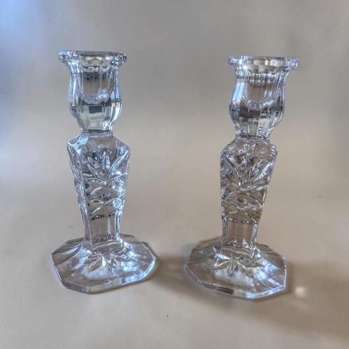 Paire bougeoirs verre - de,
