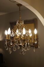 Imposant grand lustre cristal avec 6 feux, aucun manque, d un chateau