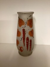 grand vase 1930 signé Adat ,vintage 1930 , orange
