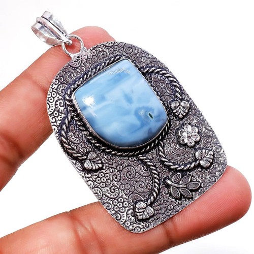 Pendentif opale bleue - , 2,6"