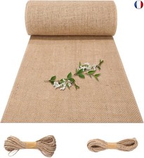 Chemin de Table Toile de Jute 30 * 1000cm,Décoration vintage de table,Rouleau 