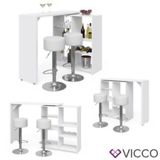 Table de bar VICCO VEGA blanche, comptoir de bar, table mange-debout